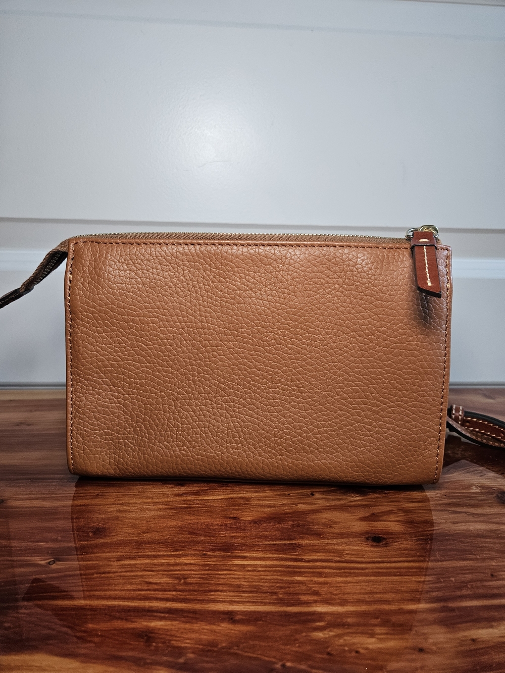 Dooney & Bourke Brown Pebbled Leather Janine Crossbody - Picture 2 of 9